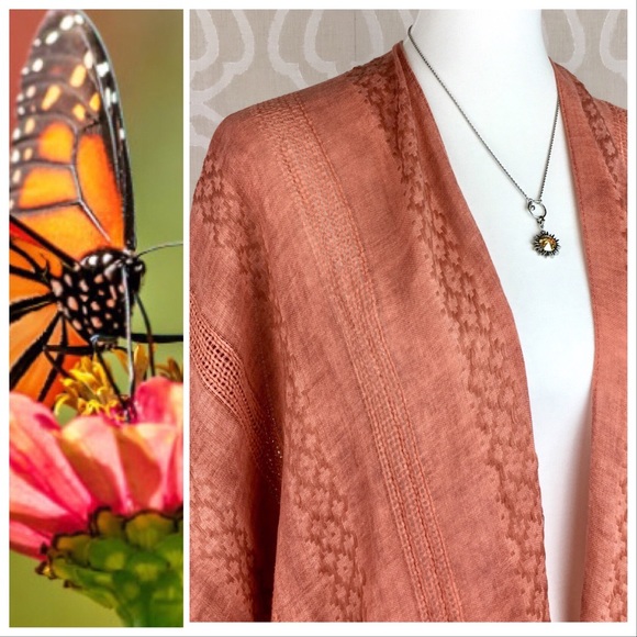 *CLEARANCE* Boho Burnout Copper Kimono - Picture 2 of 8